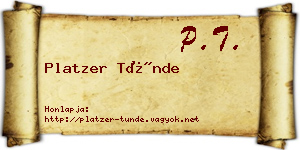 Platzer Tünde névjegykártya